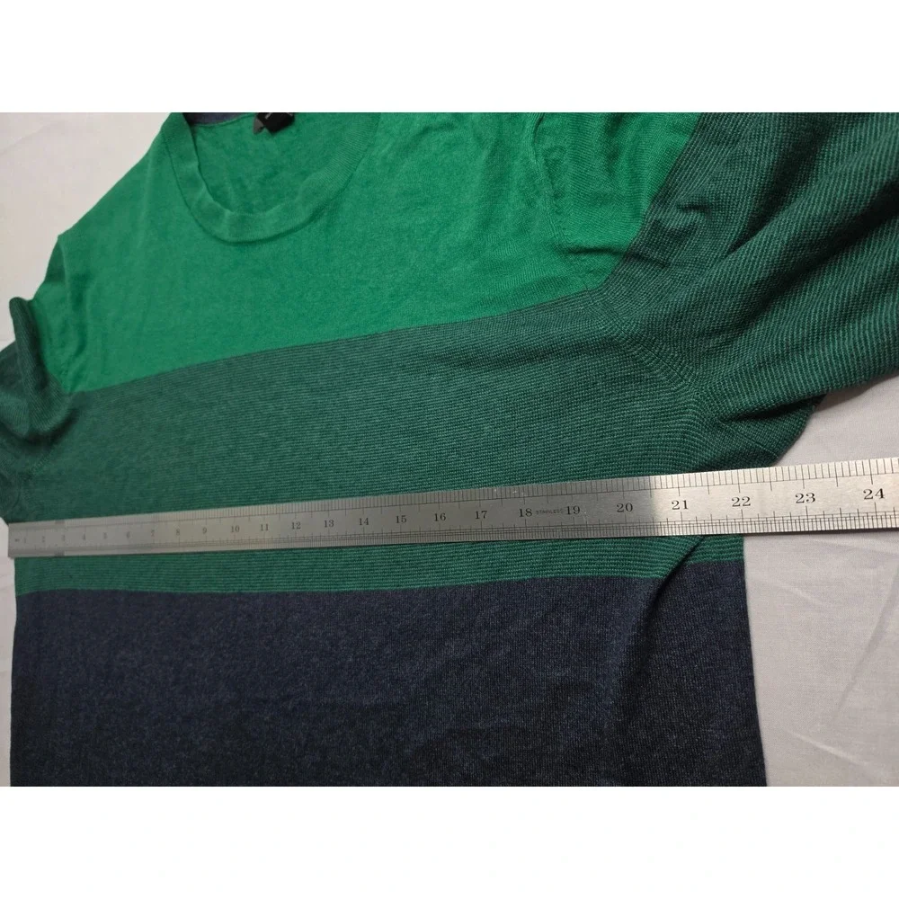 Banana Republic Luxury Blend Sweater Men's Medium Green Black Colorblock Winter